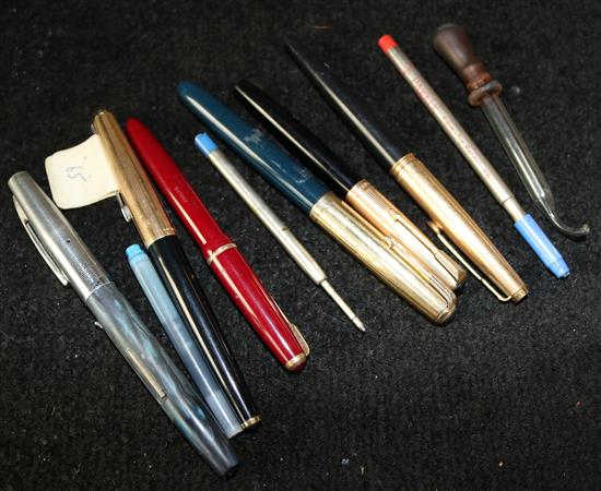 Six Parker pens